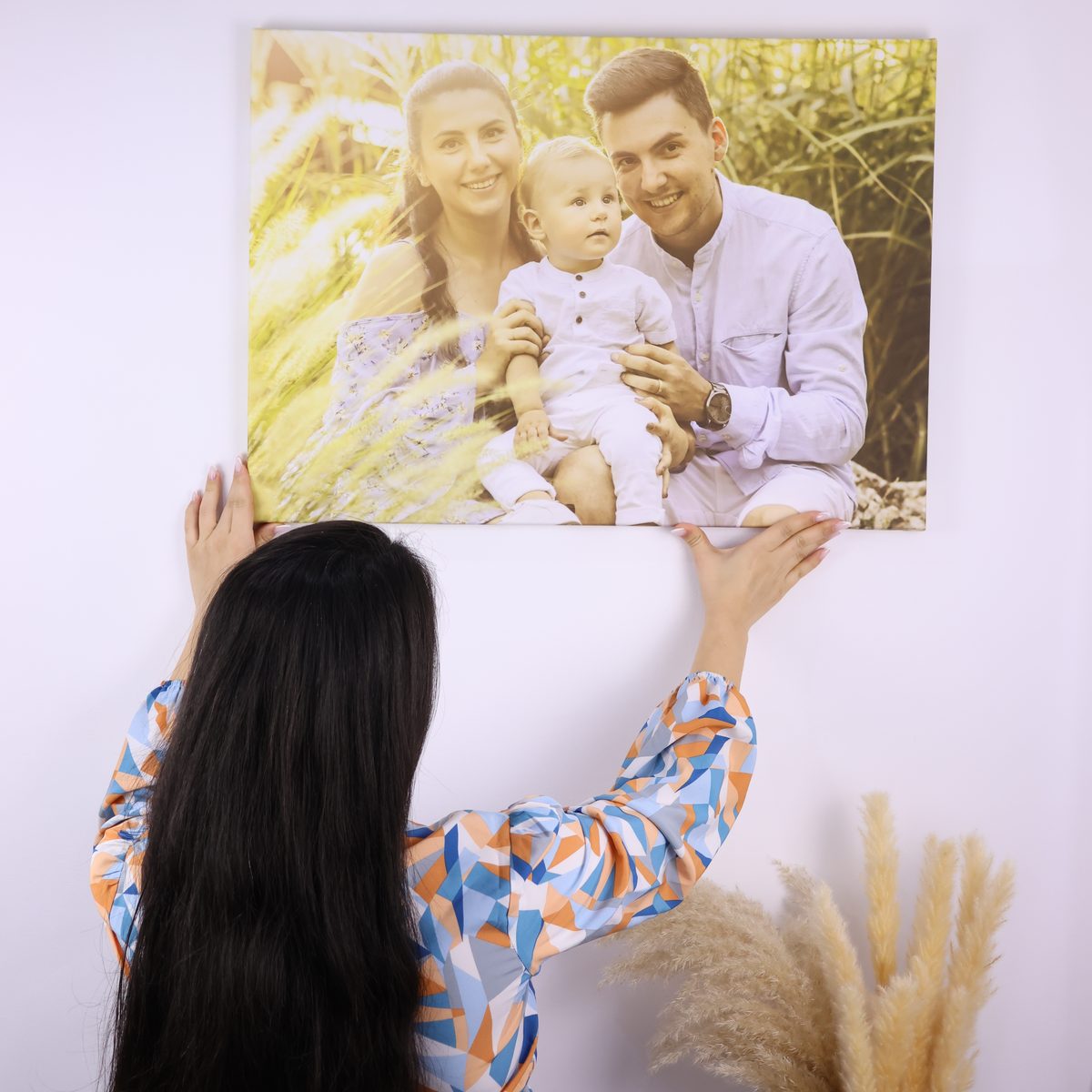 Tablou canvas personalizat 60×90 cm montat pe perete, margine plină