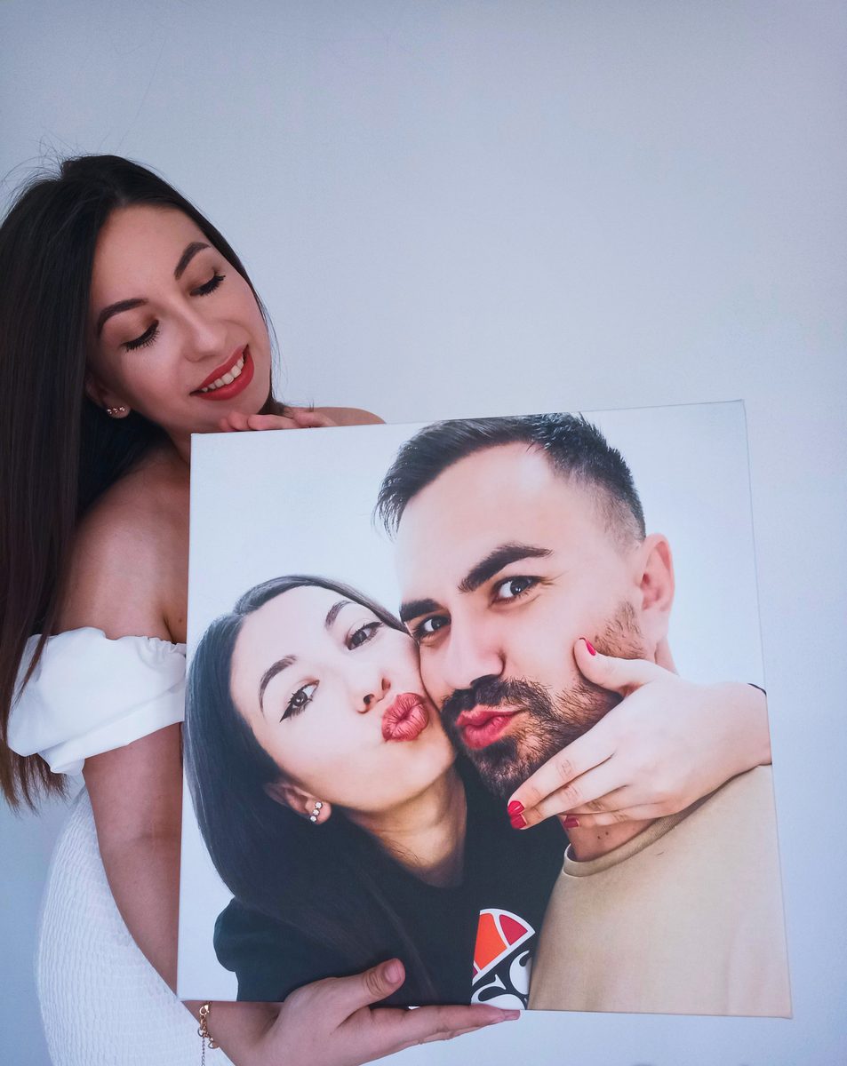 Tablou canvas personalizat pătrat 60×60 cm cu fotografie — exemplu Pepanza