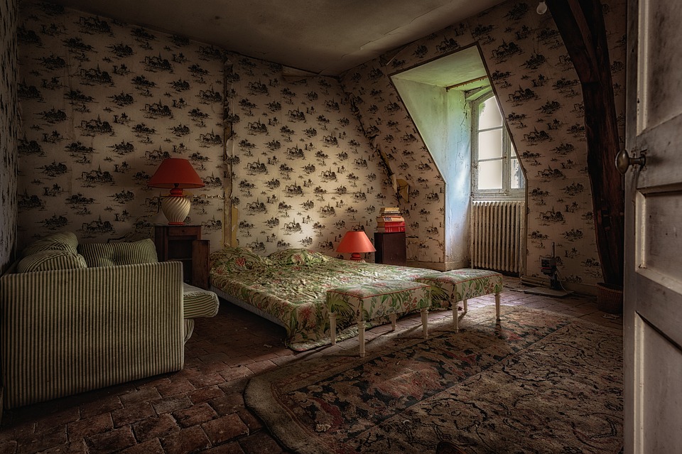 dormitor decorat în stilul vintage