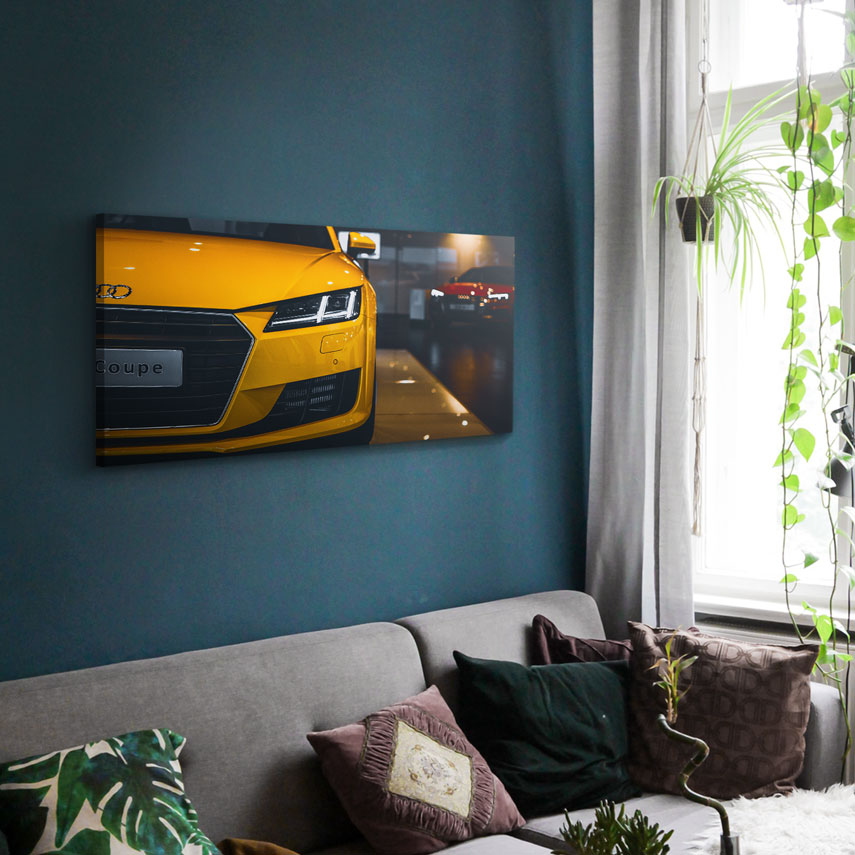 Tablou canvas Audi Coupe galben 2 - Pepanza.ro