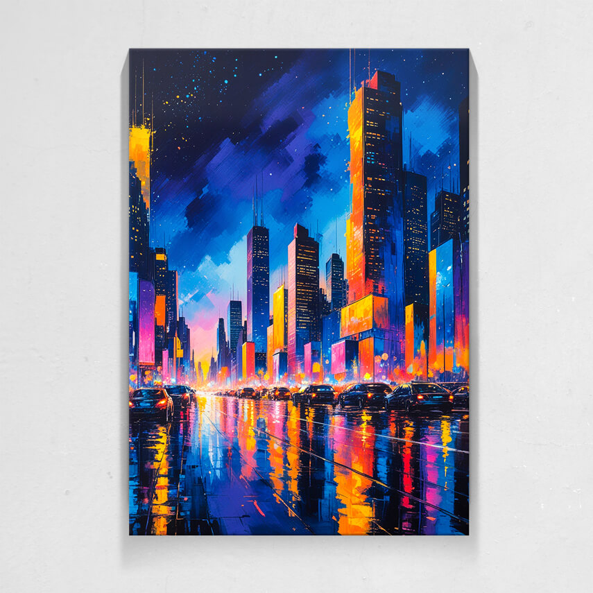 Tablou canvas Orasul Nocturn Vibrant- Pepanza.ro