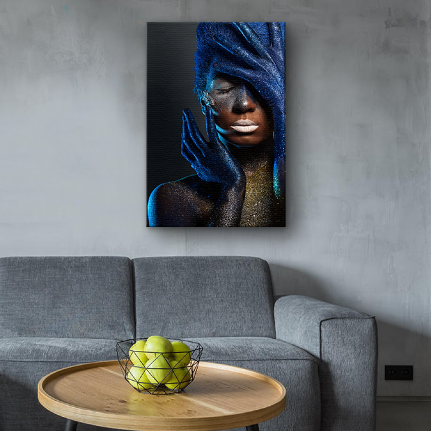 Tablou canvas Blue and Gold Woman 4 - Pepanza.ro