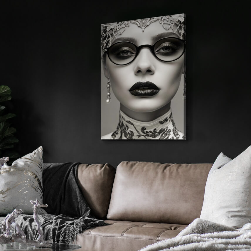Tablou canvas Portret Monocrom Detaliat 3 - Pepanza.ro