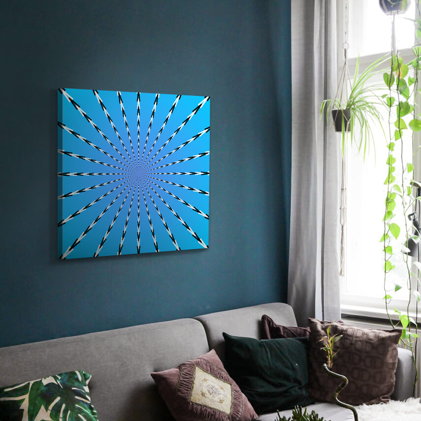 Tablou canvas Iluzie Optica Radiala Albastra 2 - Pepanza.ro