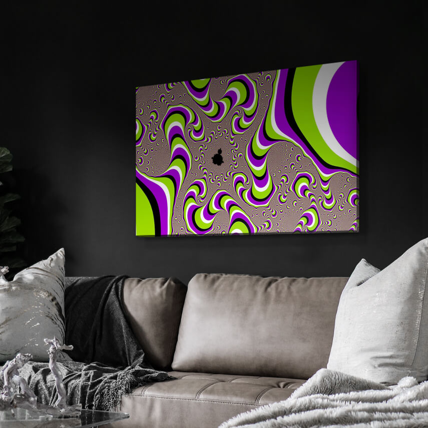 Tablou canvas Iluzie Optica Fractala Mov-Verde 3 - Pepanza.ro