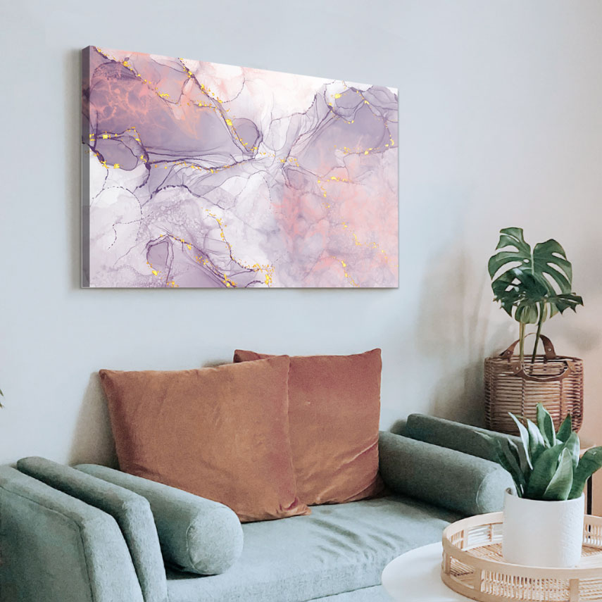 Tablou canvas Abstract gold and purple art 3 - Pepanza.ro