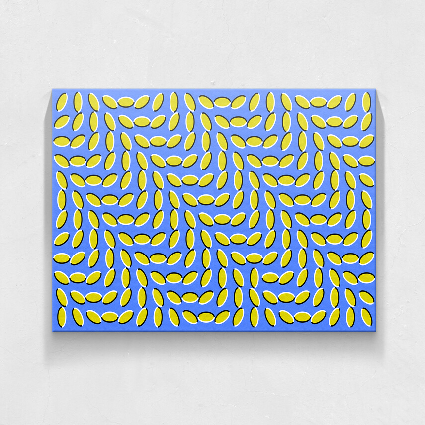 Tablou canvas Iluzie Optica de Miscare Galben-Albastru- Pepanza.ro