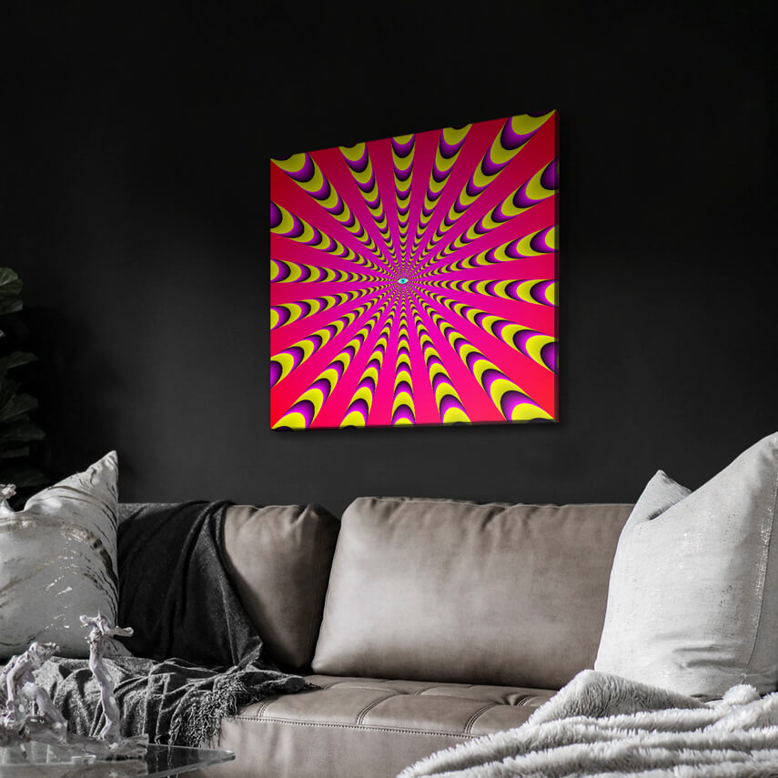 Tablou canvas Iluzie Optica Radiala Roz-Galben 3 - Pepanza.ro