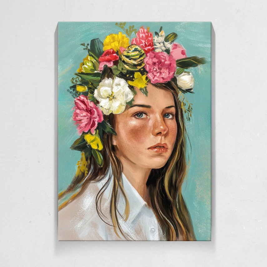 Tablou canvas Portret Floral Vibrant- Pepanza.ro