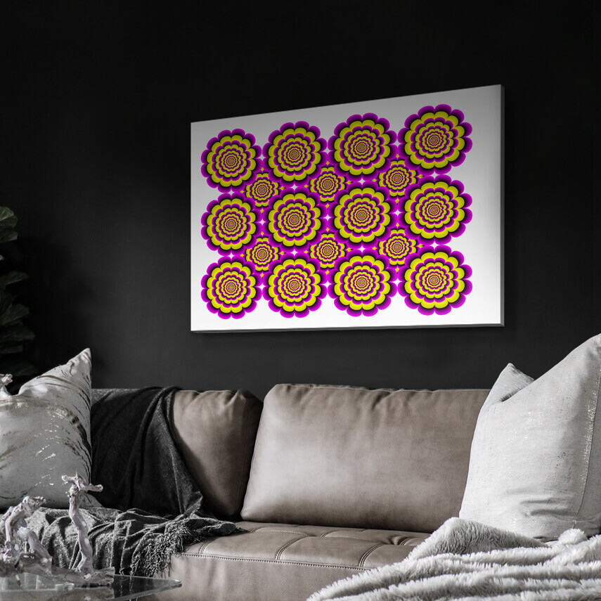 Tablou canvas Iluzie Optica cu Flori Vibrante 3 - Pepanza.ro