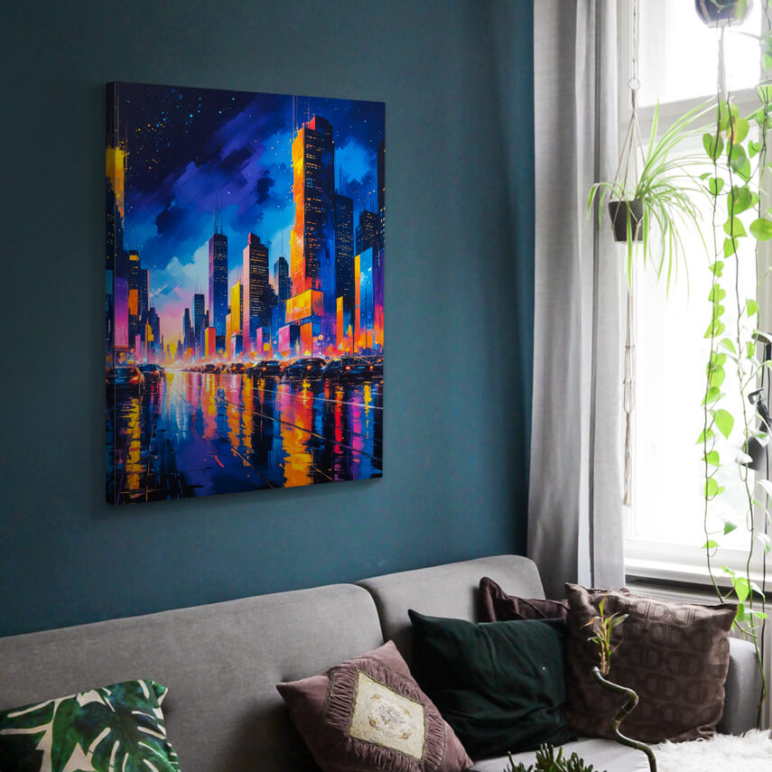Tablou canvas Orasul Nocturn Vibrant 2 - Pepanza.ro