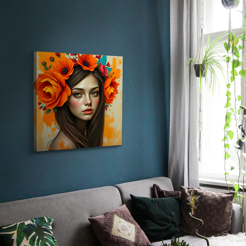Tablou canvas Portret Floral cu Maci 2 - Pepanza.ro