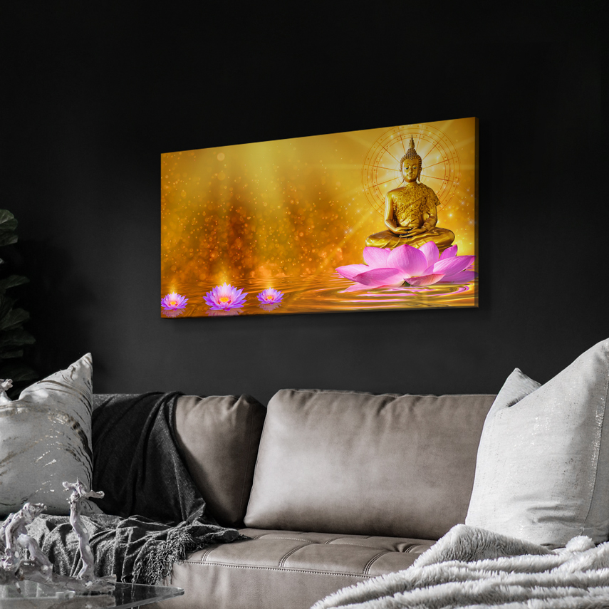 Tablou canvas Buddha pe lotus 3 - Pepanza.ro