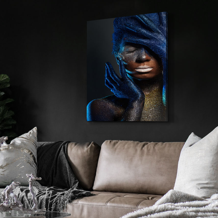 Tablou canvas Blue and Gold Woman 2 - Pepanza.ro