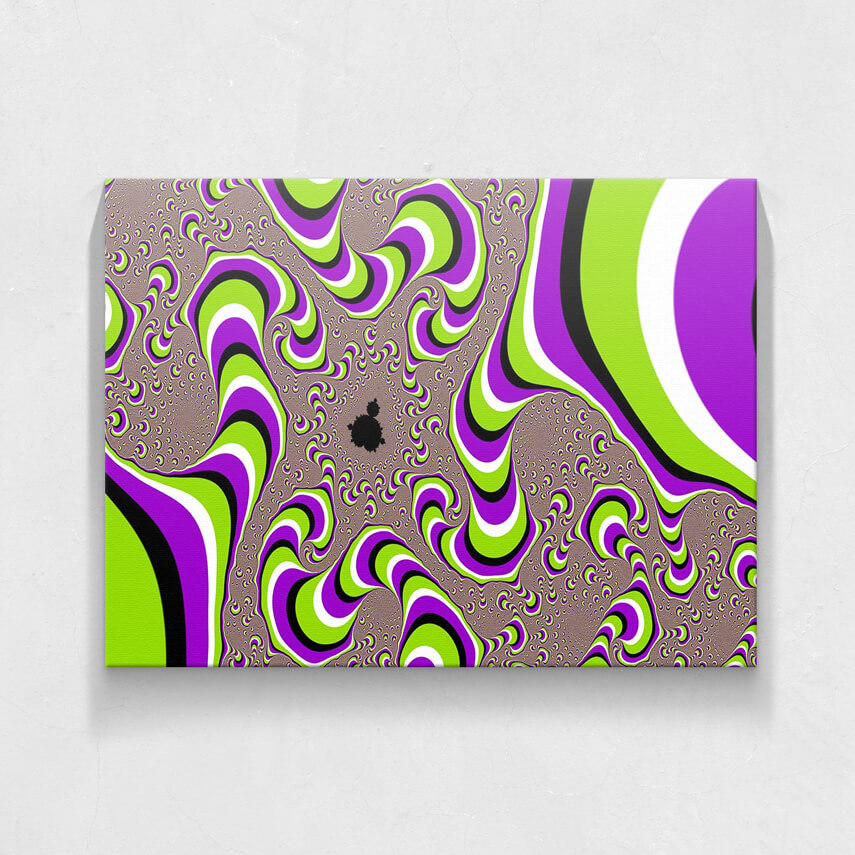 Tablou canvas Iluzie Optica Fractala Mov-Verde- Pepanza.ro