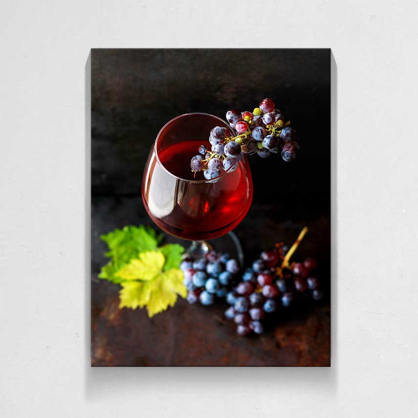 Tablou canvas Pahar cu vin și struguri- Pepanza.ro