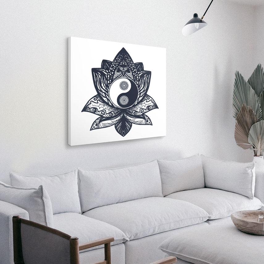 Tablou canvas Yin si Yang floare de lotus 3 - Pepanza.ro