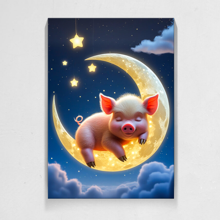 Tablou canvas Purcelus pe Luna- Pepanza.ro