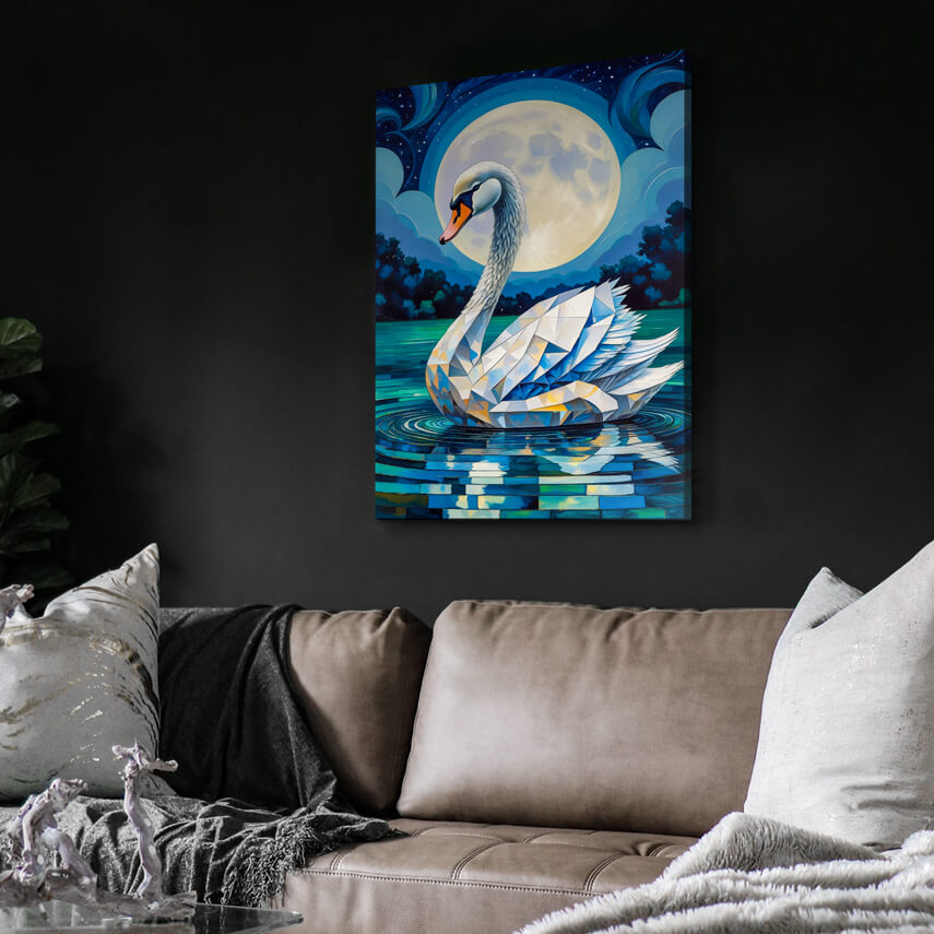 Tablou canvas Lebada Cubista Sub Luna 3 - Pepanza.ro