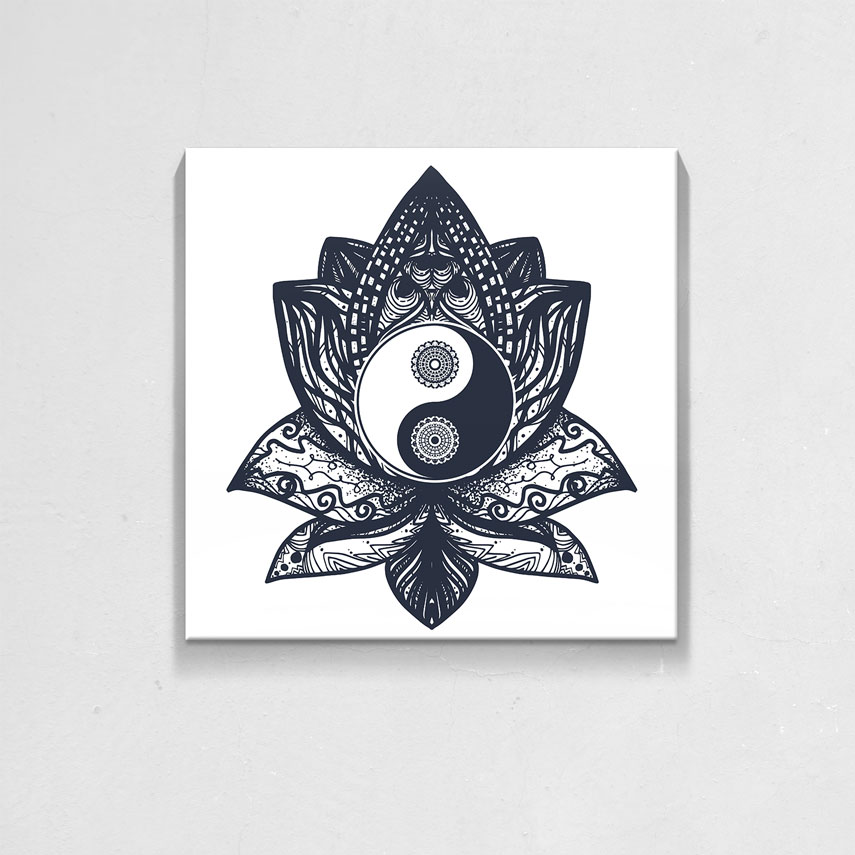 Tablou canvas Yin si Yang floare de lotus- Pepanza.ro