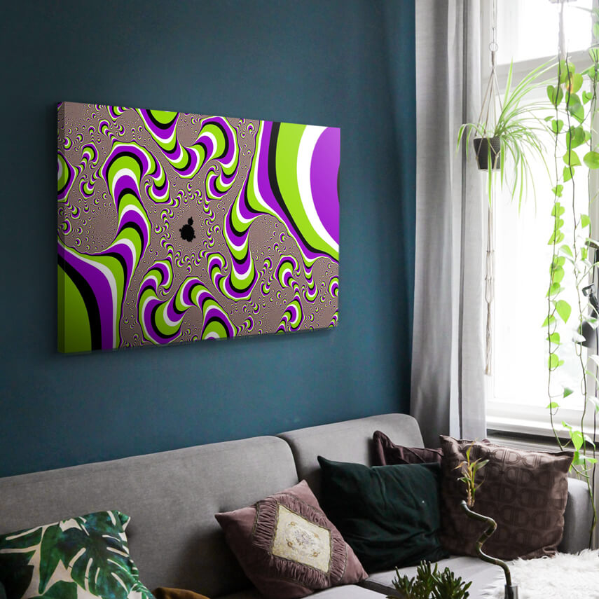 Tablou canvas Iluzie Optica Fractala Mov-Verde 2 - Pepanza.ro