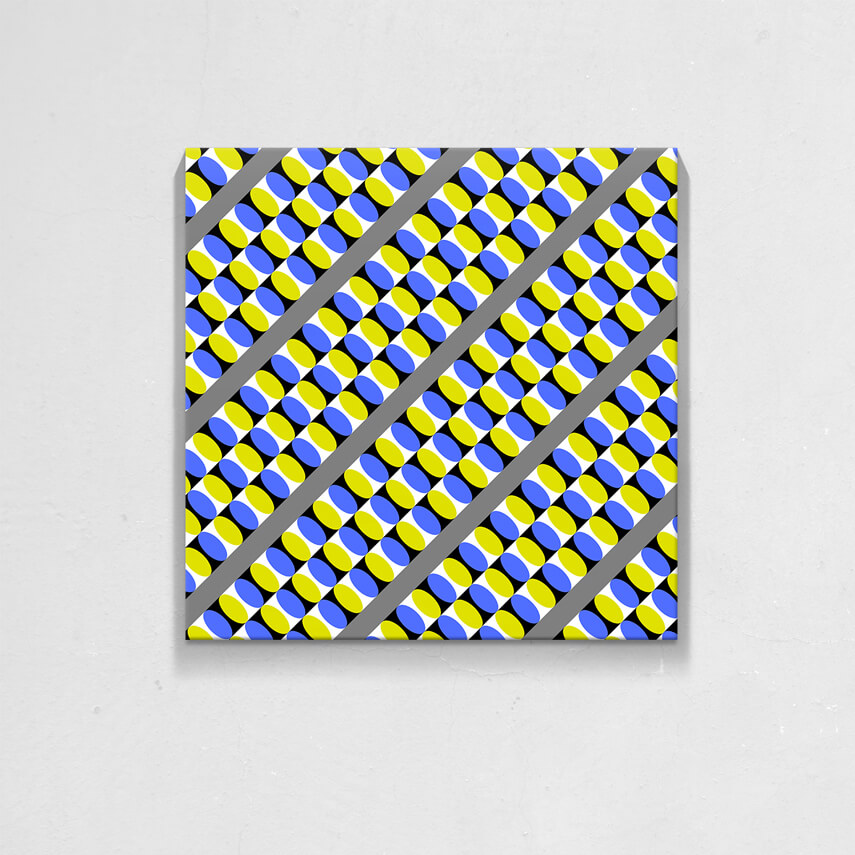 Tablou canvas Iluzie Optica Diagonala Galben-Albastru- Pepanza.ro
