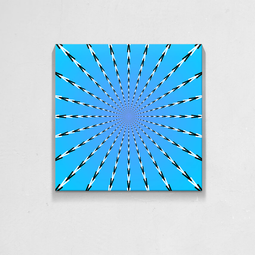 Tablou canvas Iluzie Optica Radiala Albastra- Pepanza.ro