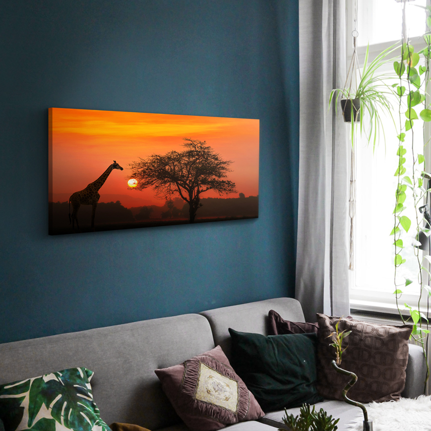 Tablou canvas Girafa la apus 3 - Pepanza.ro