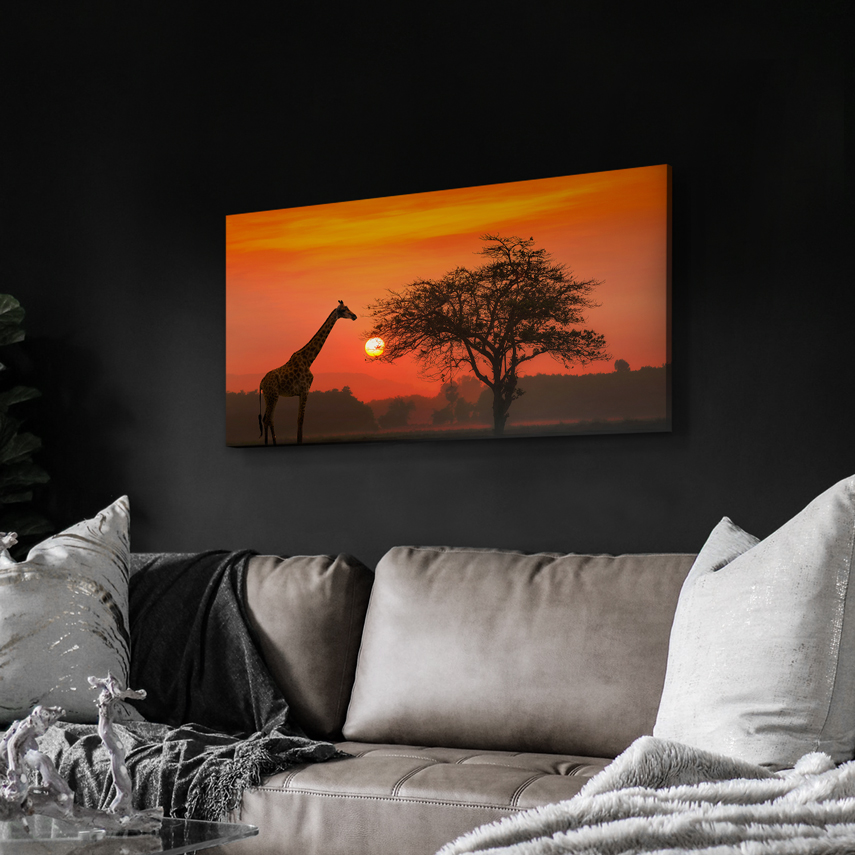 Tablou canvas Girafa la apus 2 - Pepanza.ro