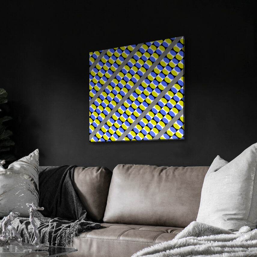 Tablou canvas Iluzie Optica Diagonala Galben-Albastru 3 - Pepanza.ro