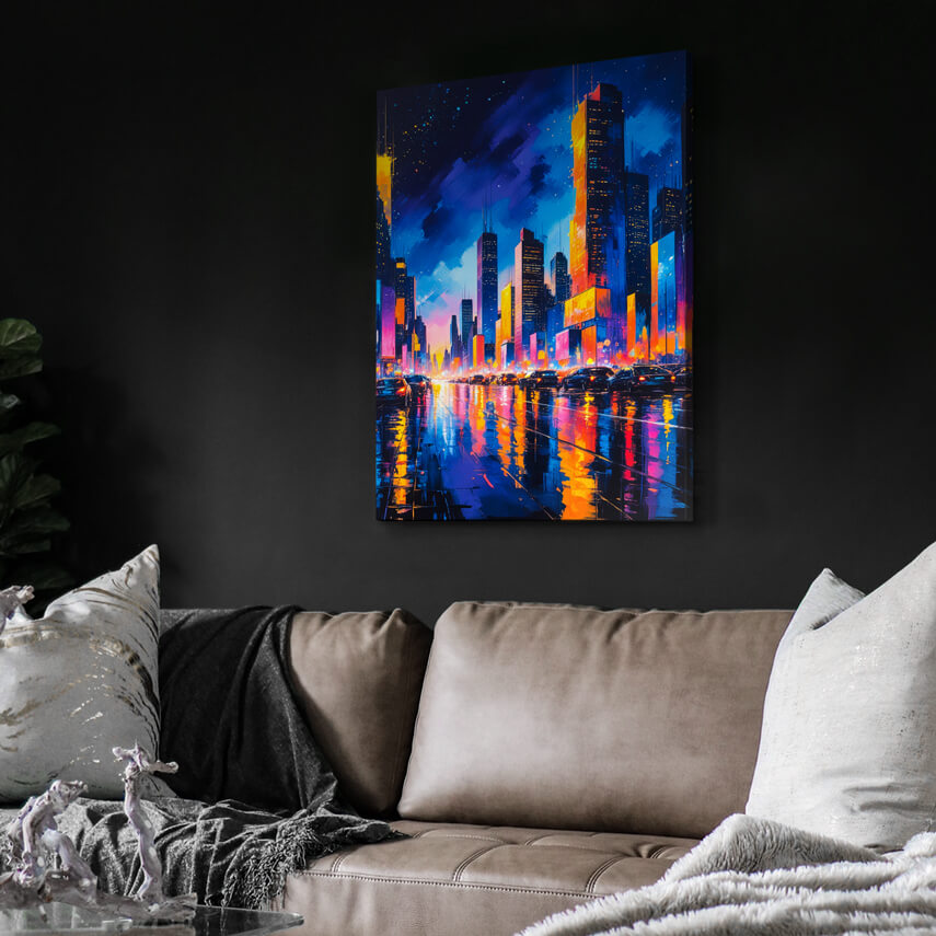 Tablou canvas Orasul Nocturn Vibrant 3 - Pepanza.ro