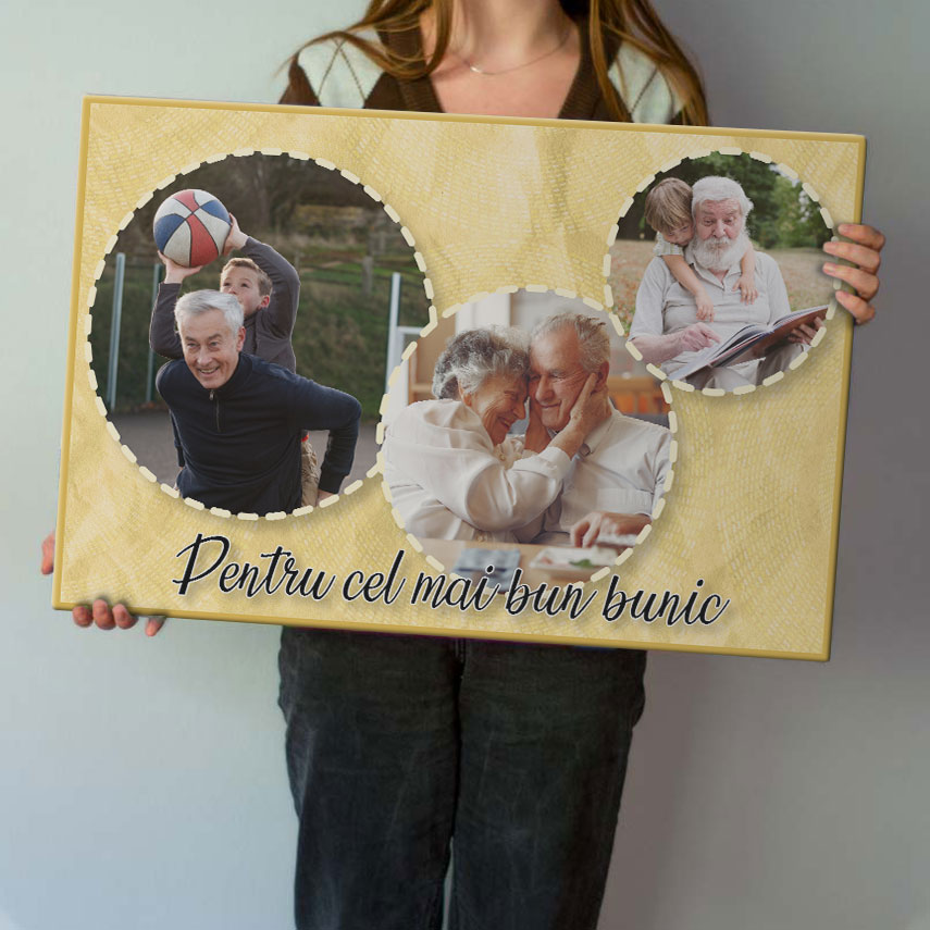 Tablou Personalizat Pentru bunic cu 3 poze 50 x 70cm 2 - Pepanza.ro