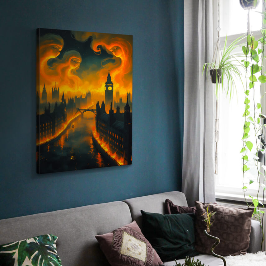 Tablou canvas Londra în Flăcări de Vis 2 - Pepanza.ro