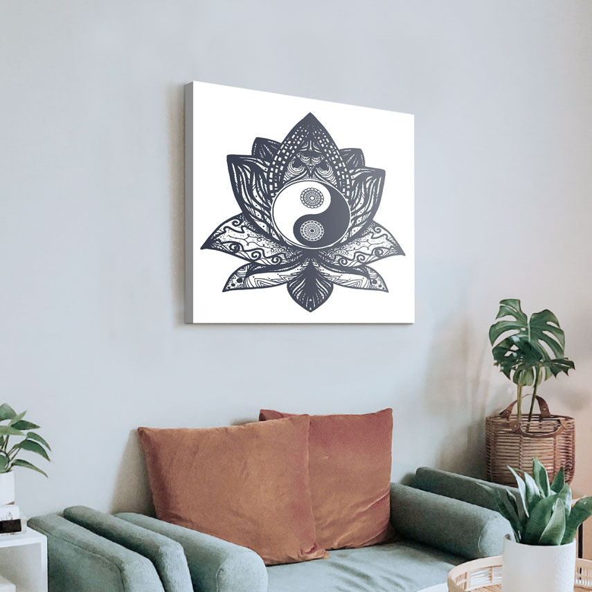 Tablou canvas Yin si Yang floare de lotus 2 - Pepanza.ro