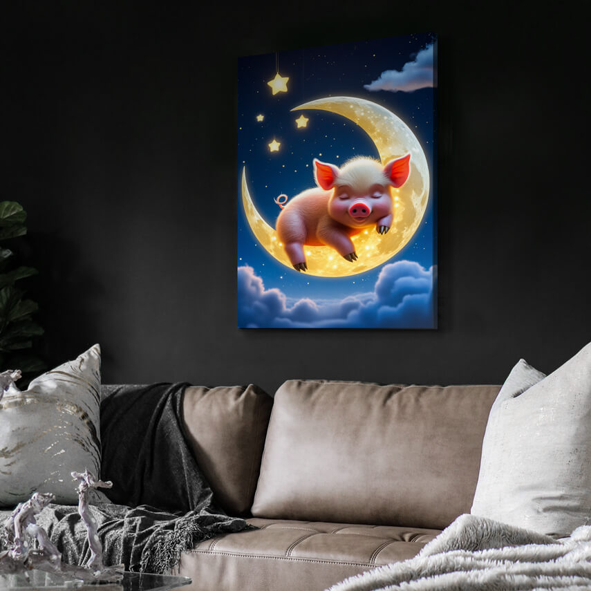 Tablou canvas Purcelus pe Luna 3 - Pepanza.ro