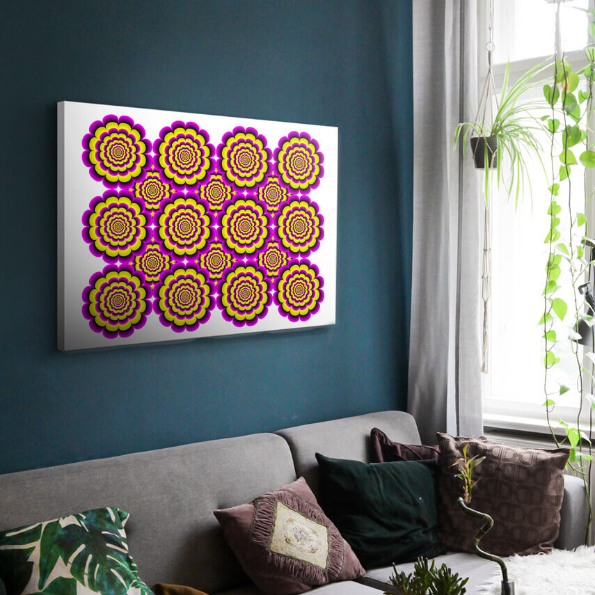 Tablou canvas Iluzie Optica cu Flori Vibrante 2 - Pepanza.ro