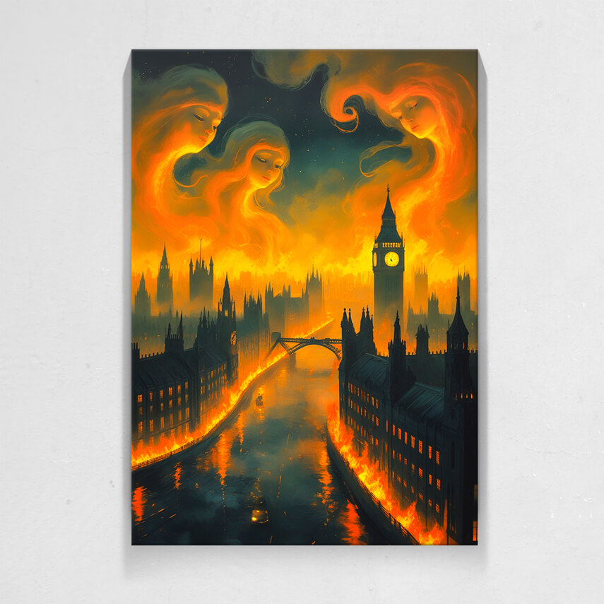 Tablou canvas Londra în Flăcări de Vis- Pepanza.ro